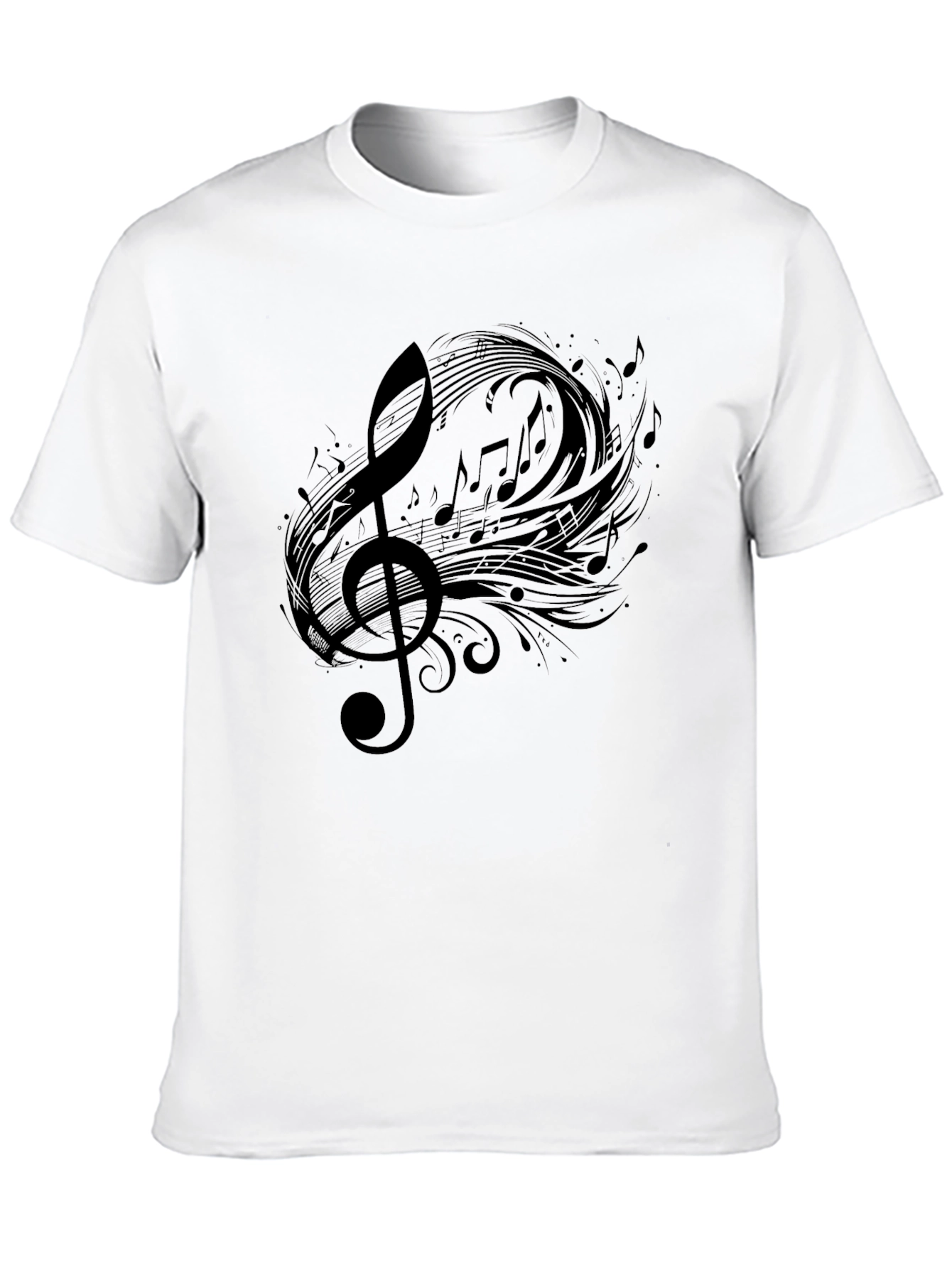 Musical Note Graphic Tee - Black