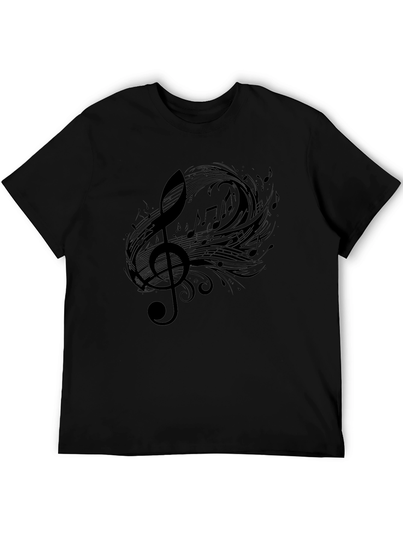 Musical Note Graphic Tee - Black
