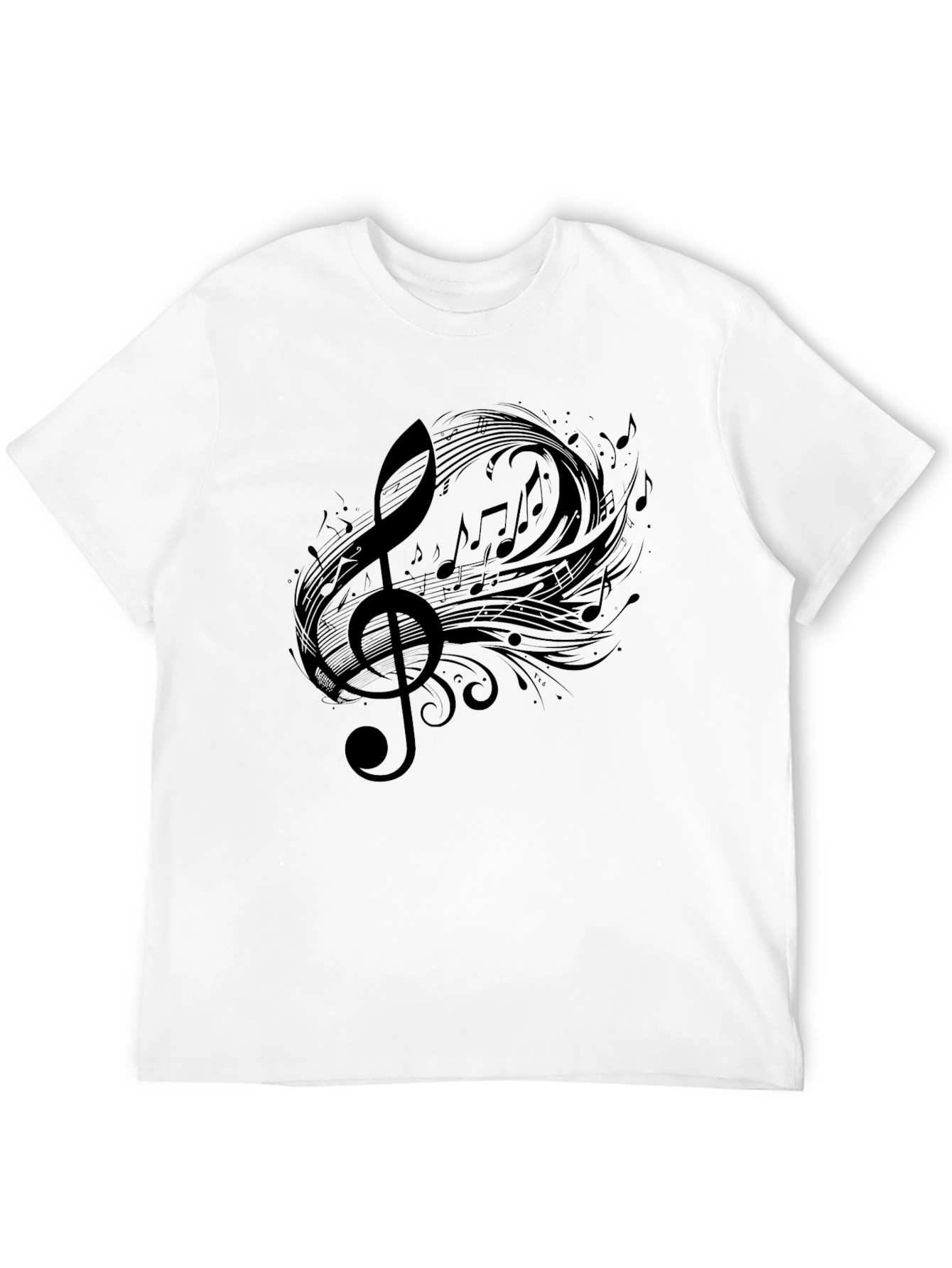 Musical Note Graphic Tee - Black