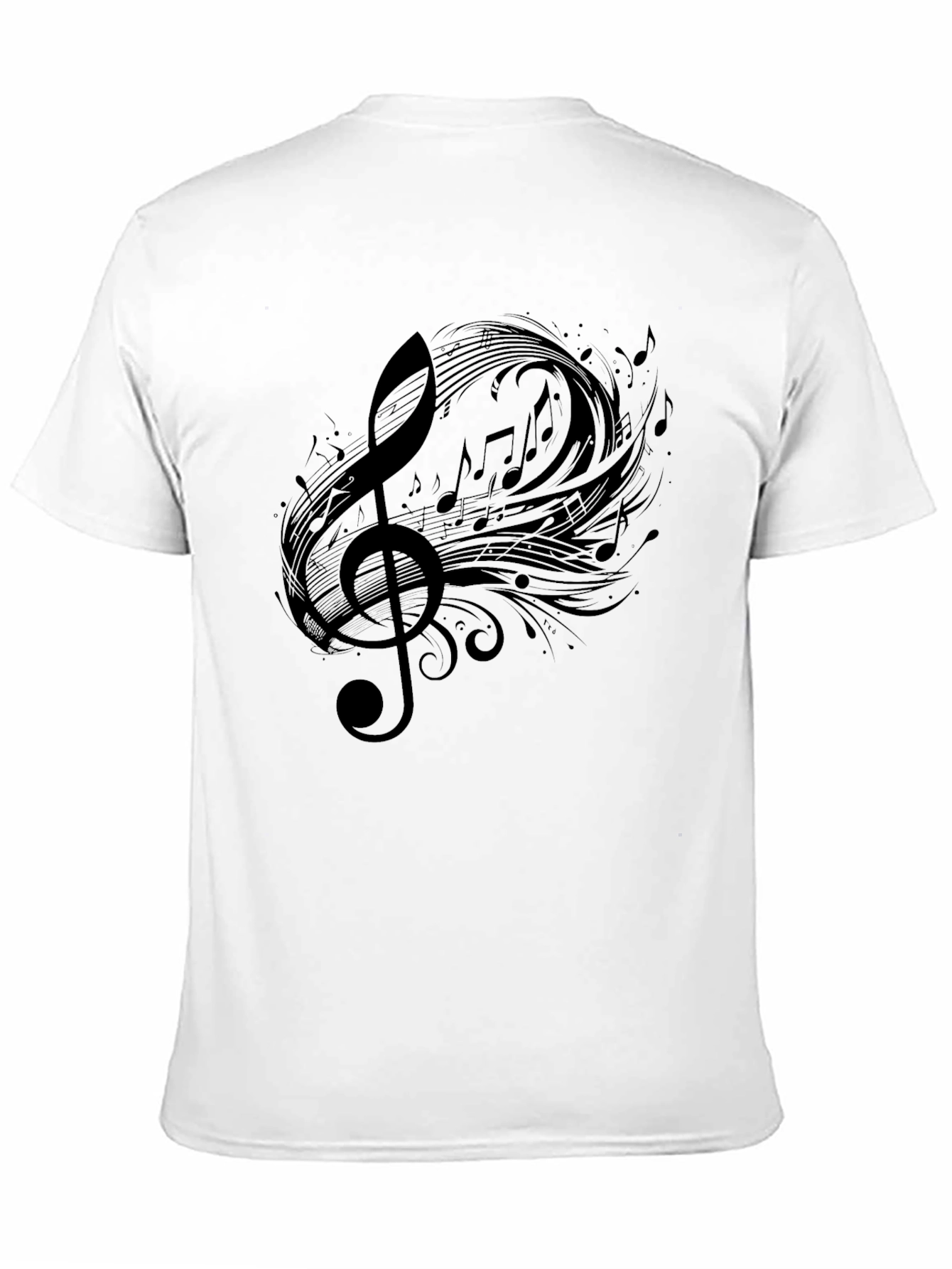 Musical Note Graphic Tee - Black
