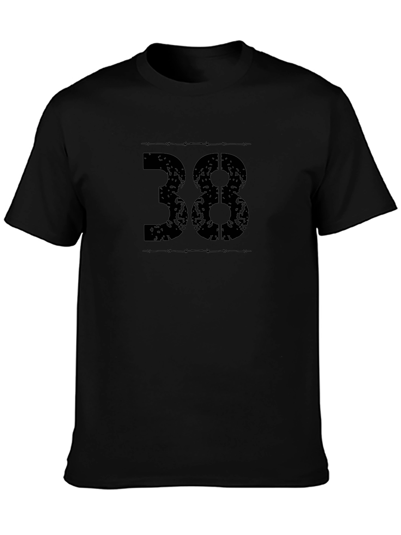 Black T-Shirt - Number 38 Graphic Tee
