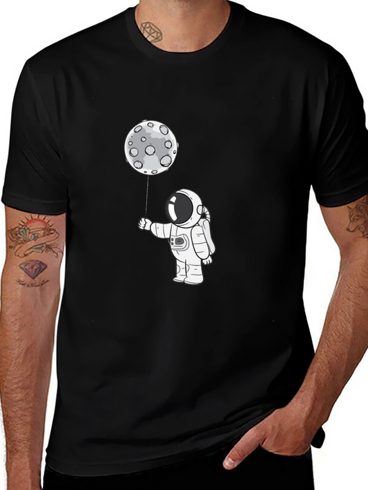 Astronaut Moon Balloon Graphic T-Shirt