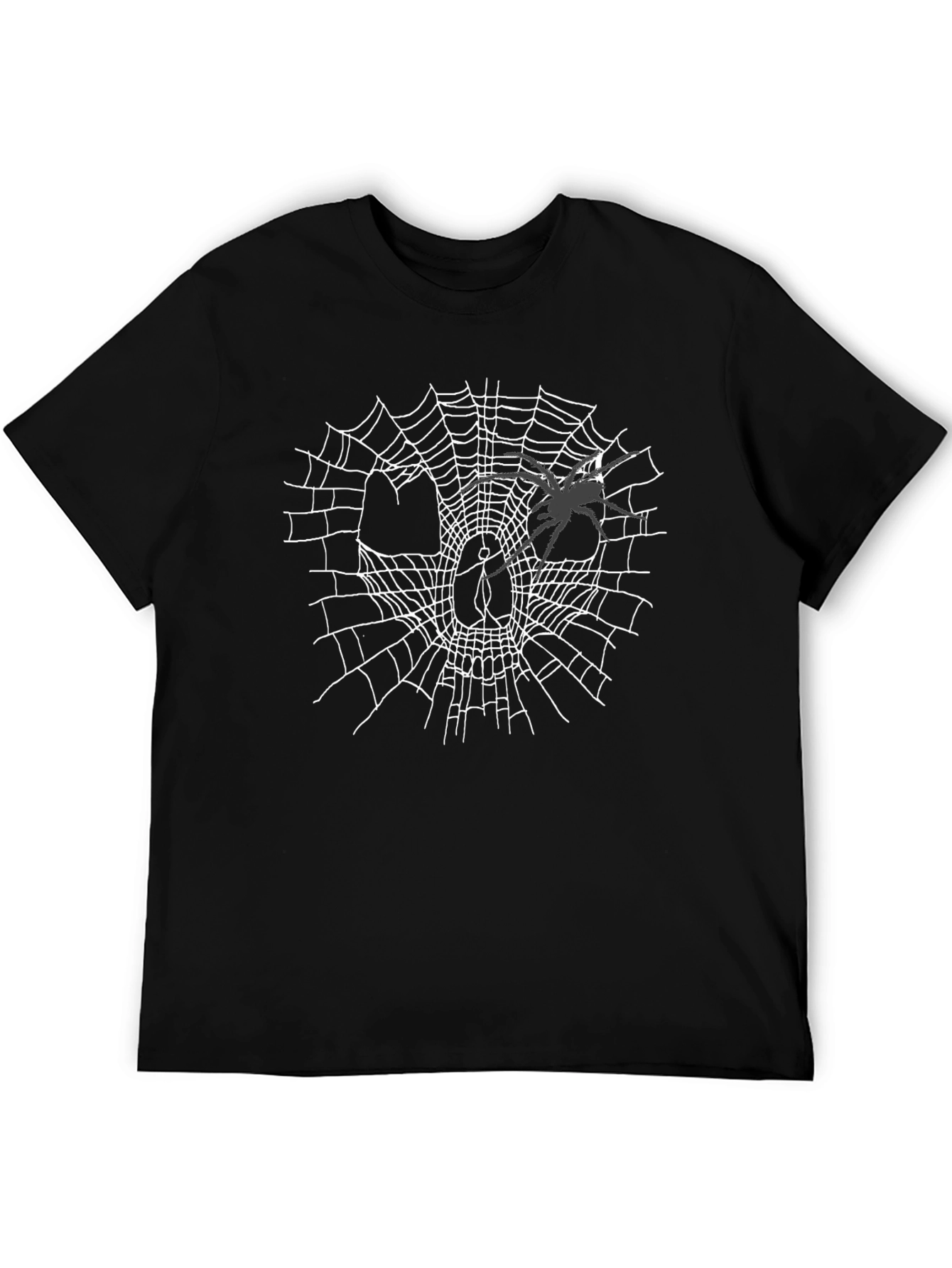 Spider Web Skull T-Shirt - Halloween Graphic Tee