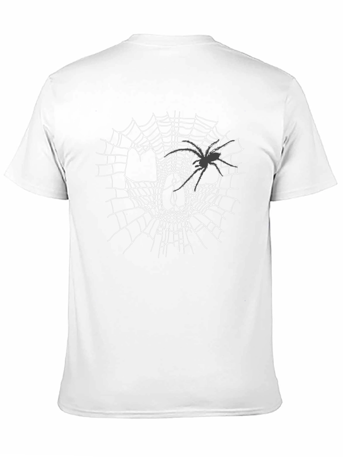 Spider Web Skull T-Shirt - Halloween Graphic Tee