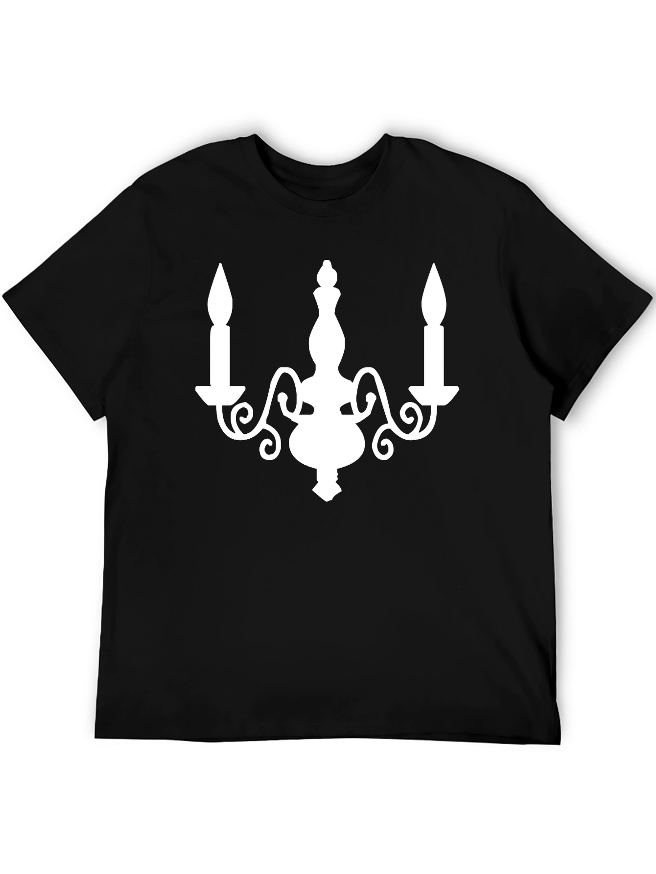 Candle Chandelier Graphic Tee - Stylish Black T-Shirt