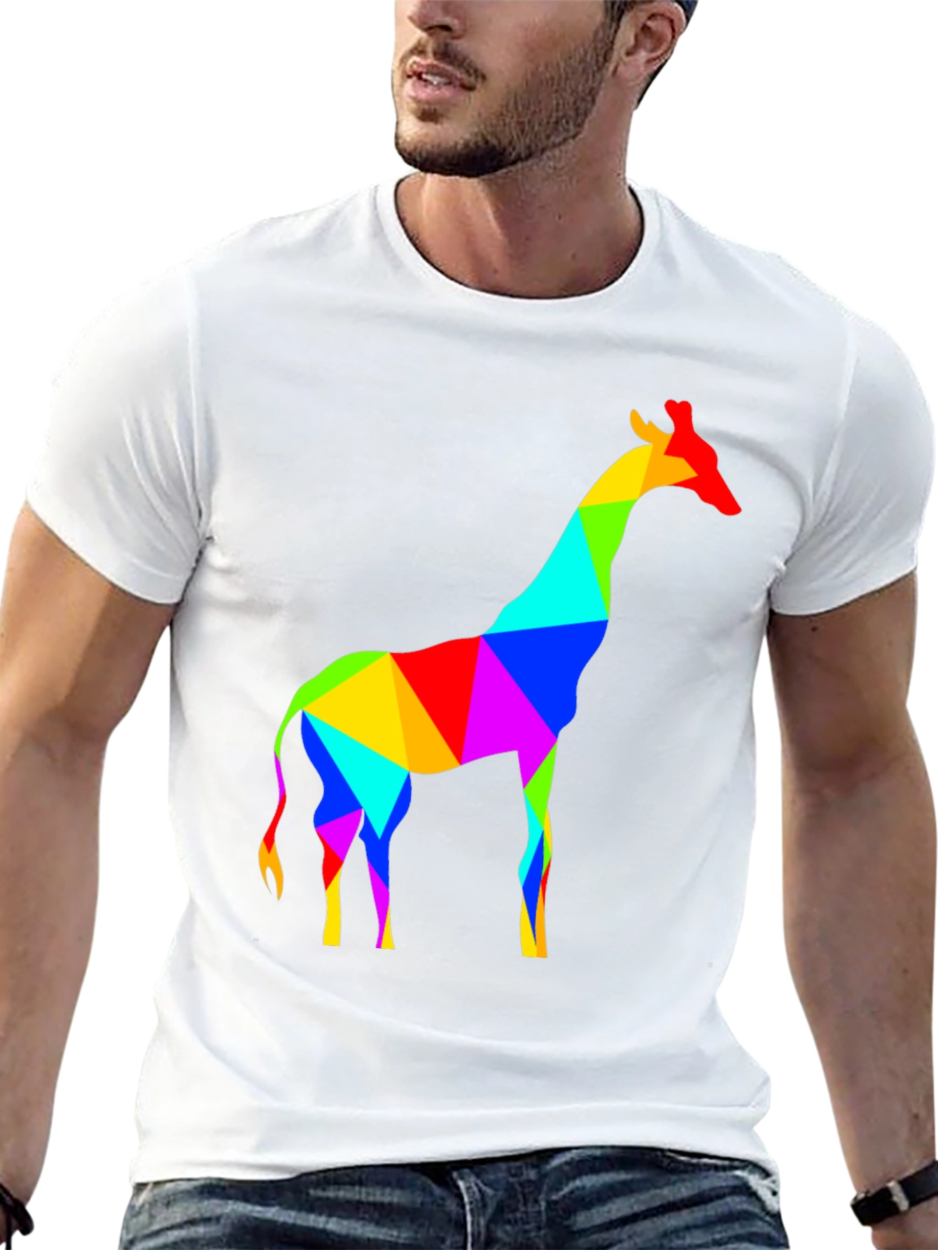 Geometric Giraffe T-Shirt - Modern Art Tee