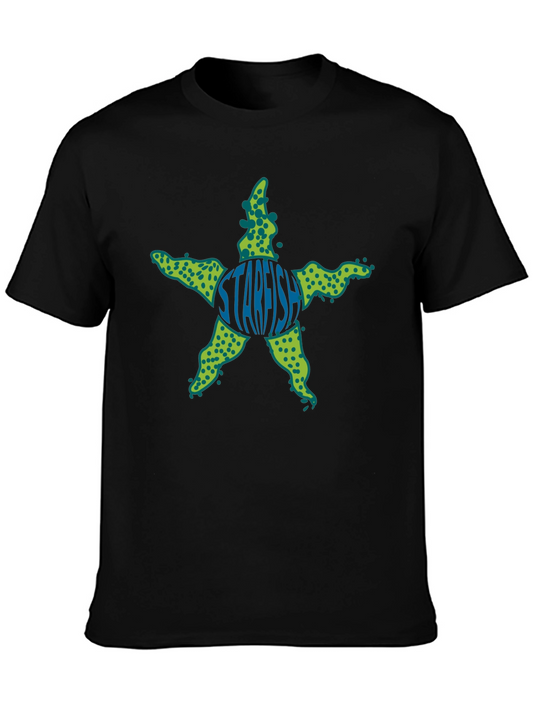 Starfish Graphic Tee - Black Cotton T-Shirt