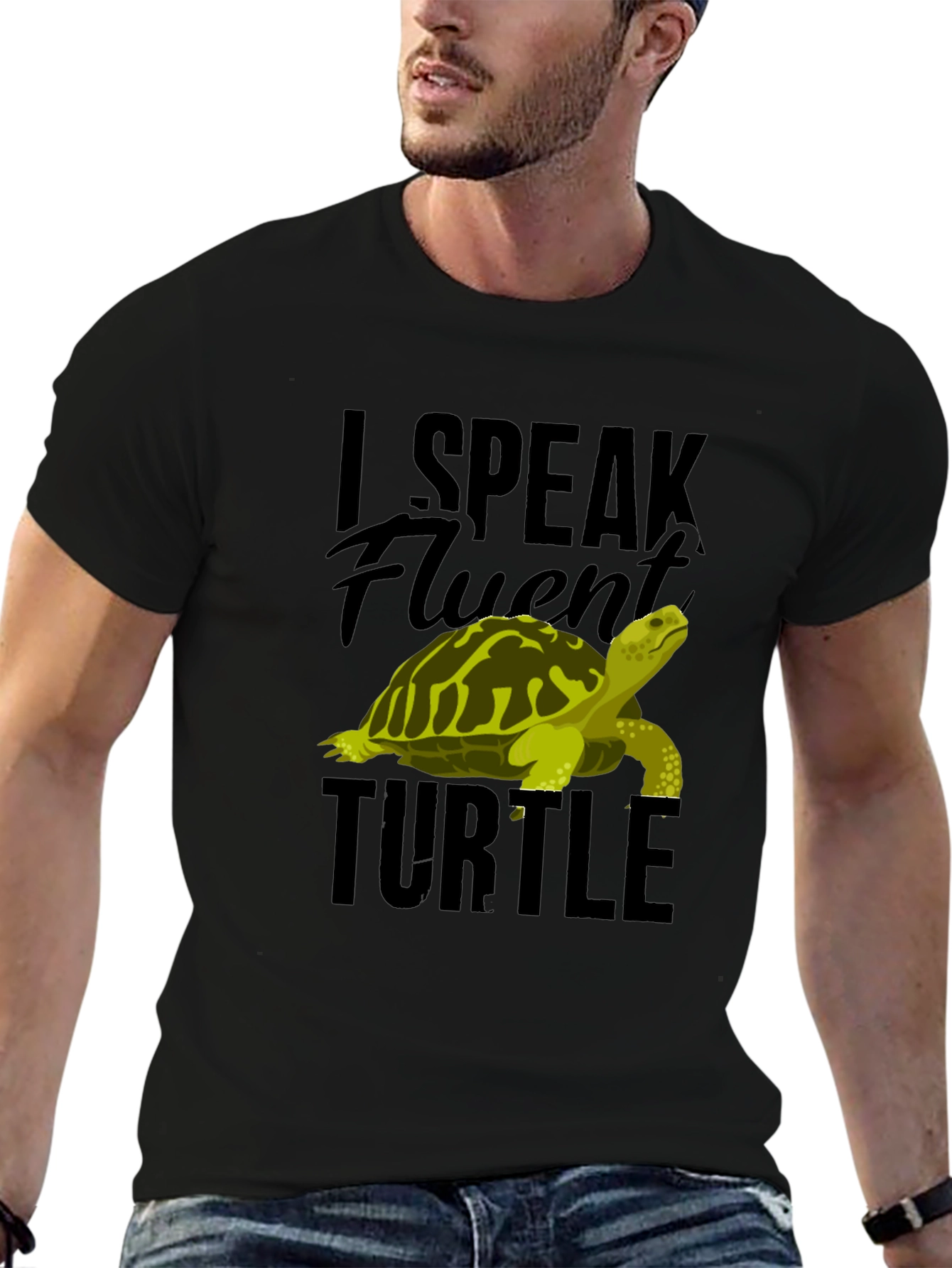 I Speak Fluent Turtle Graphic Tee - Black