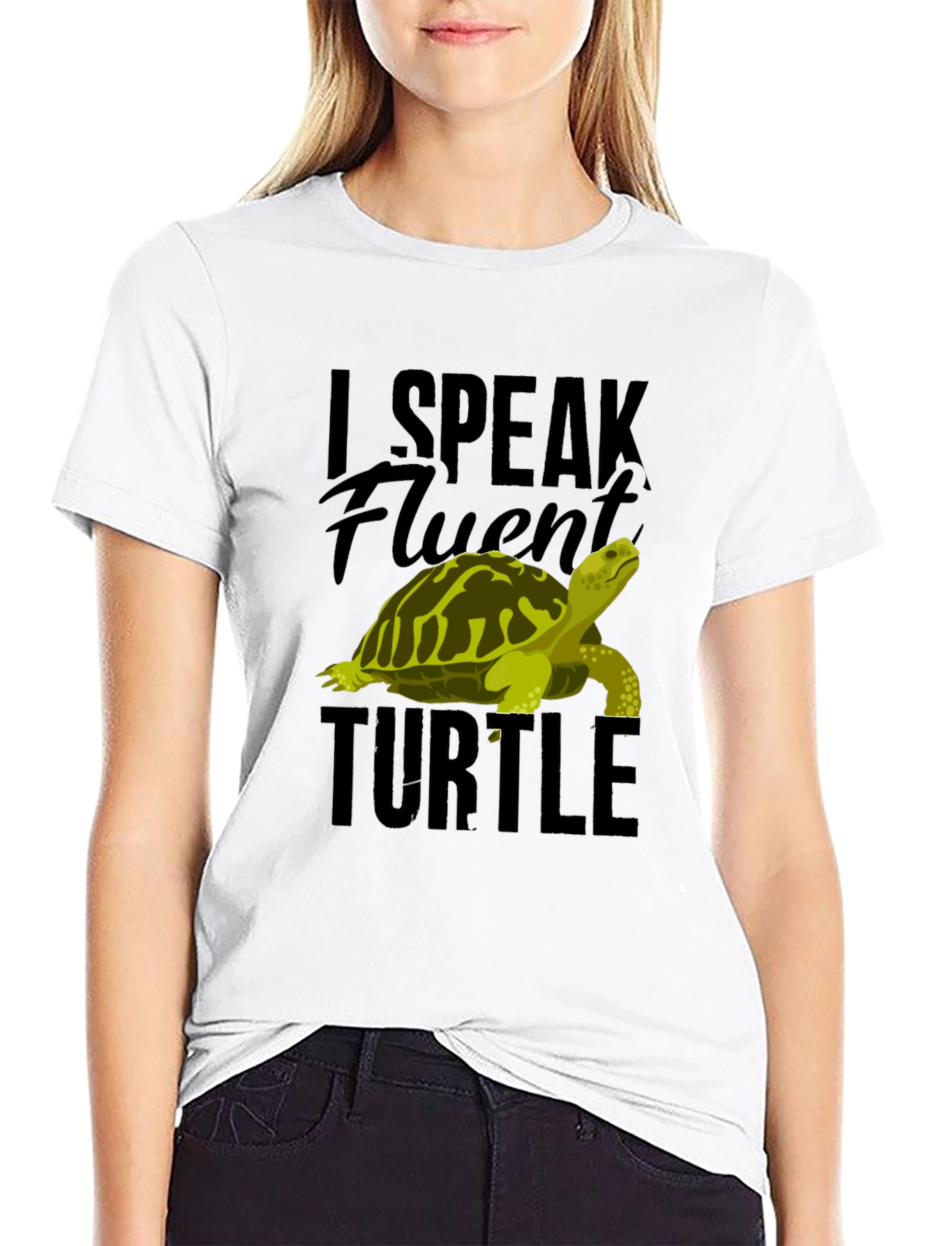 I Speak Fluent Turtle Graphic Tee - Black