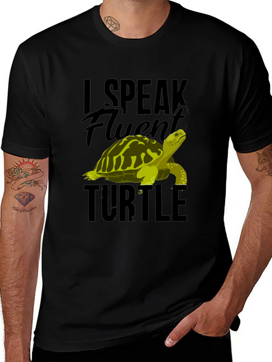 I Speak Fluent Turtle Graphic Tee - Black