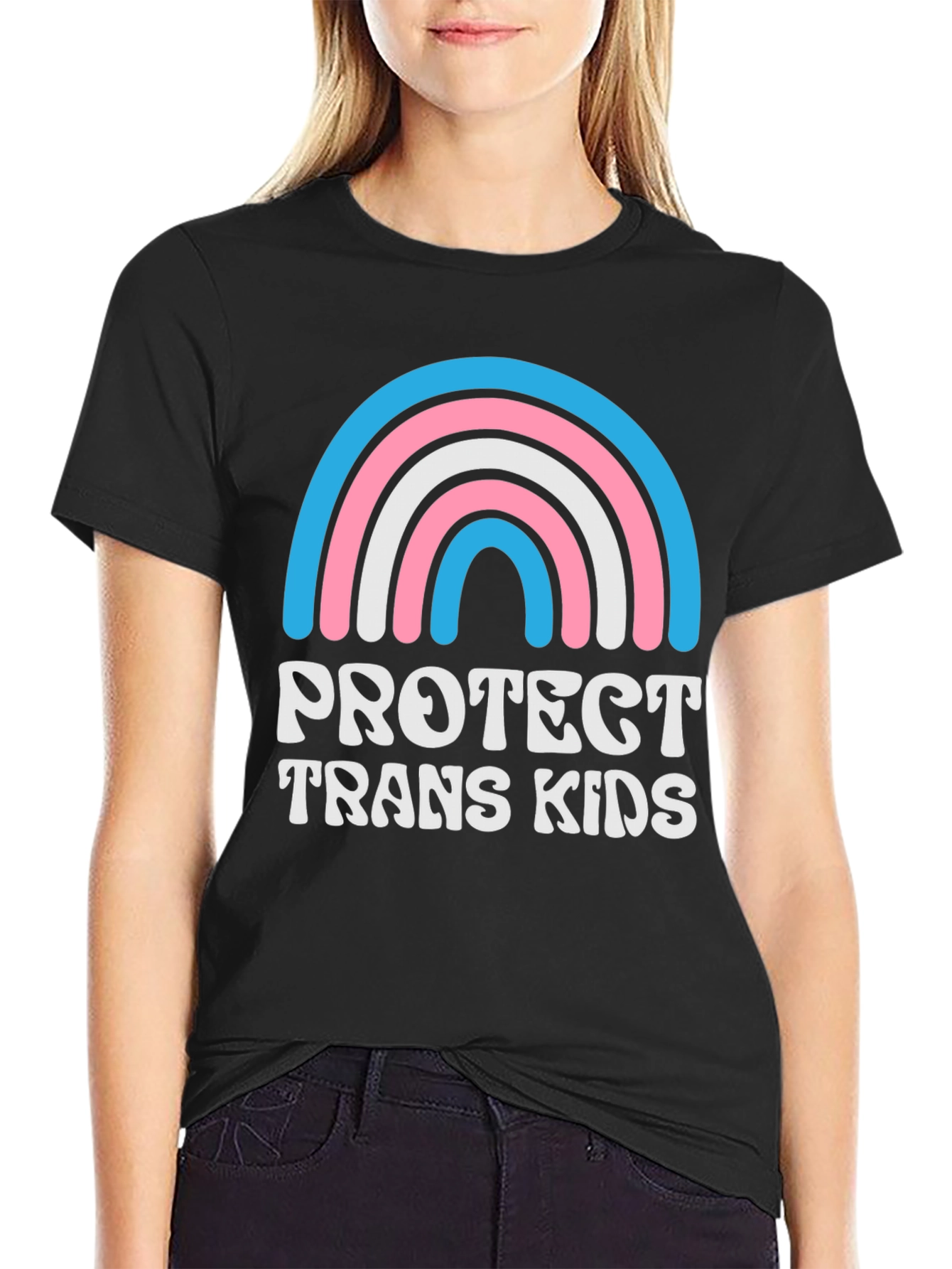 Protect Trans Kids T-Shirt: Equality Rainbow Design