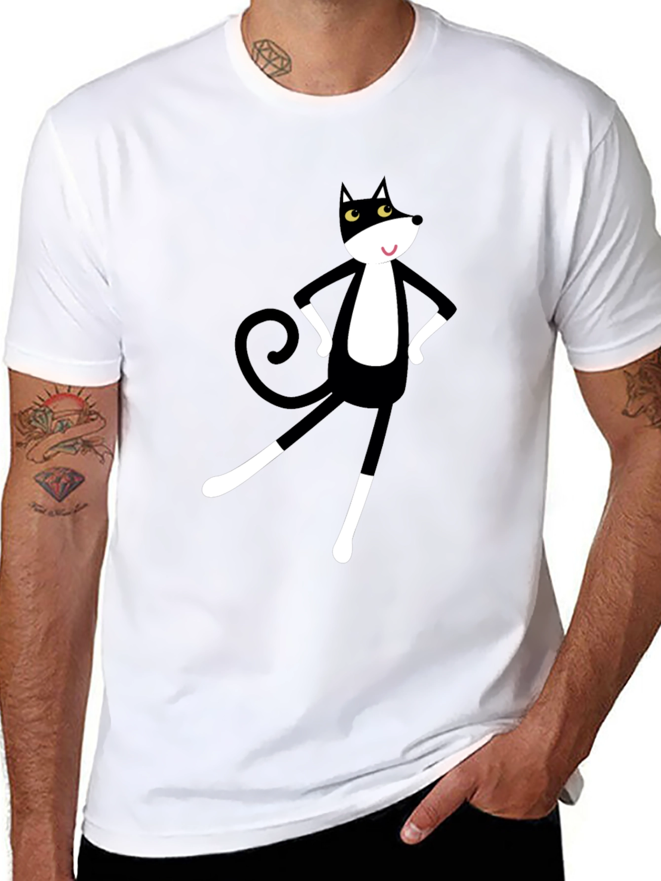 Cartoon Cat Graphic Tee
