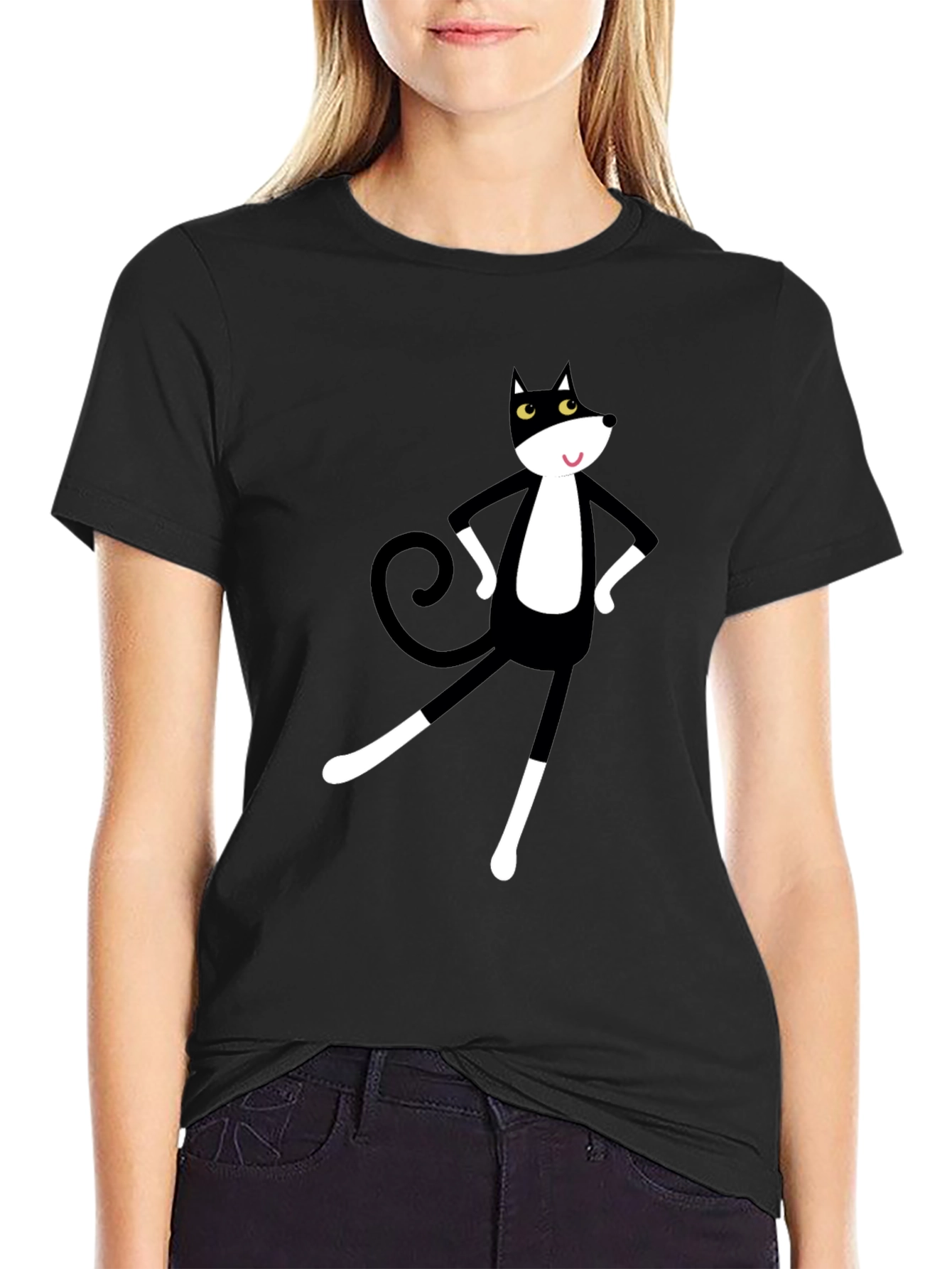 Cartoon Cat Graphic Tee