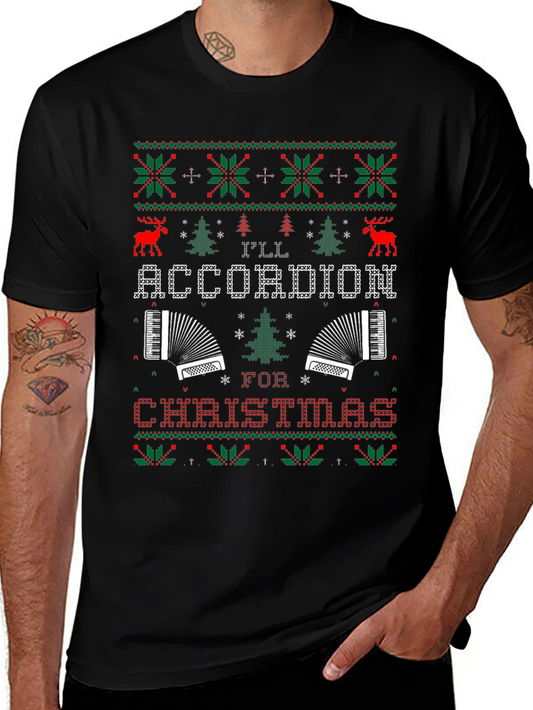 Christmas Accordion Ugly Sweater T-Shirt