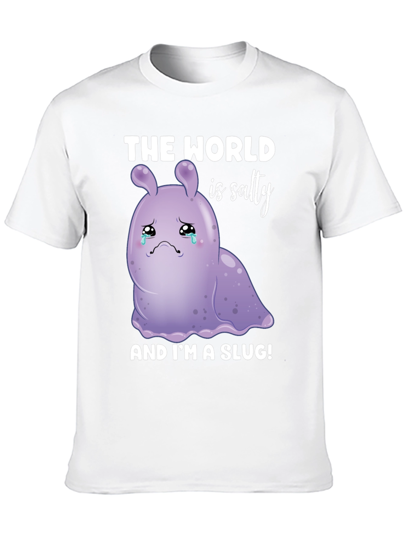 Salty Slug Graphic Tee - Sad Cartoon T-Shirt