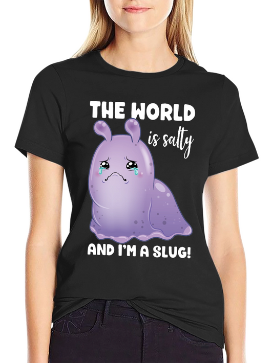 Salty Slug Graphic Tee - Sad Cartoon T-Shirt