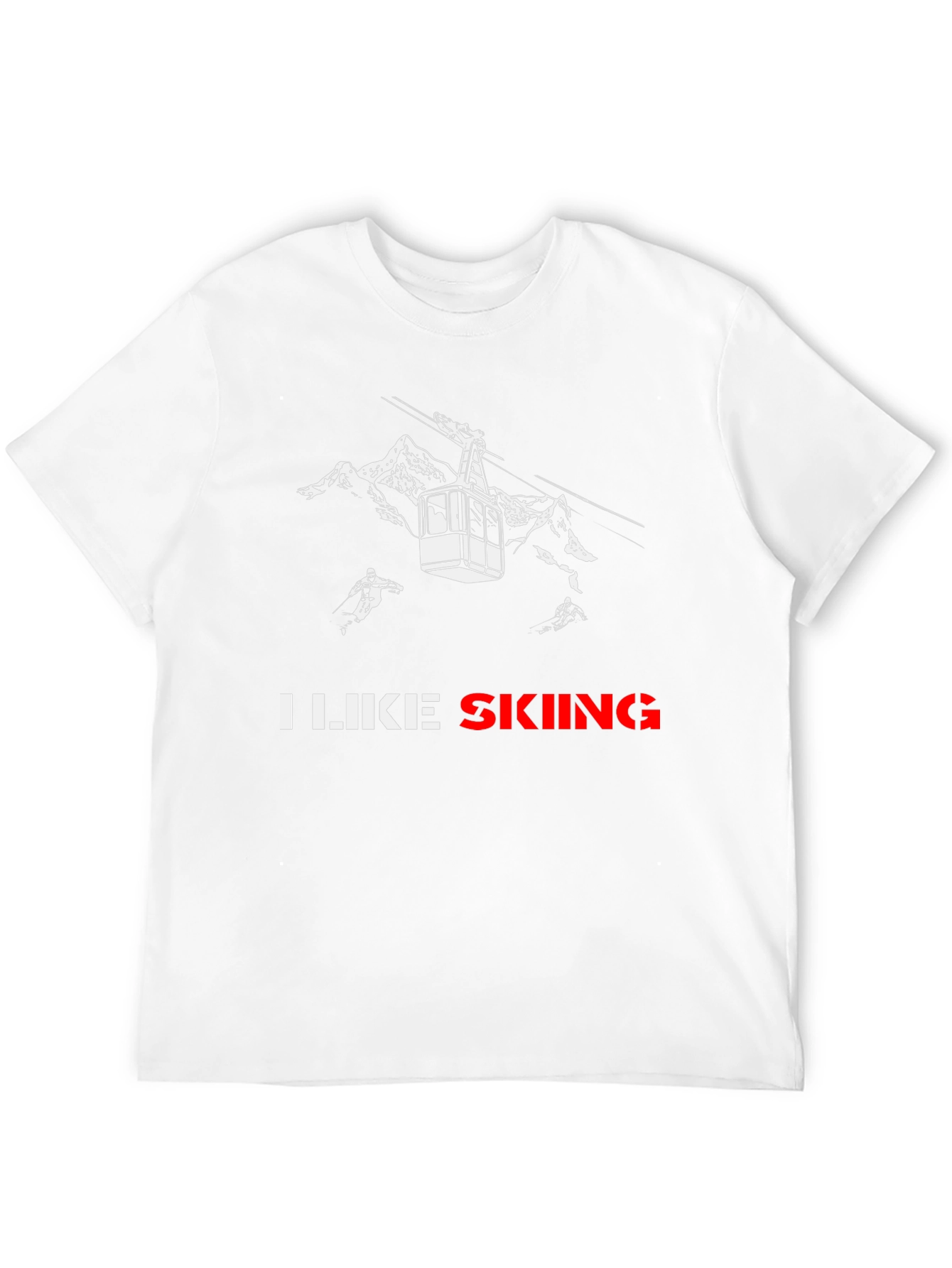 I Like Skiing Black T-Shirt