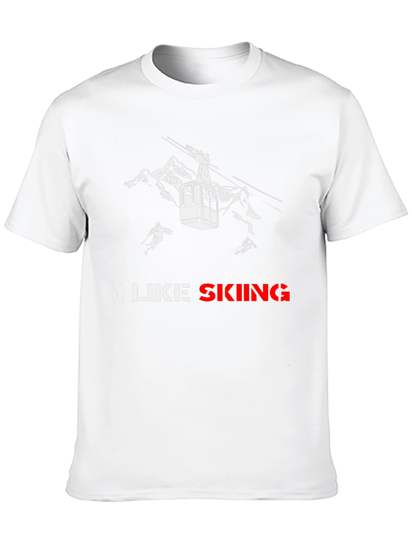 I Like Skiing Black T-Shirt