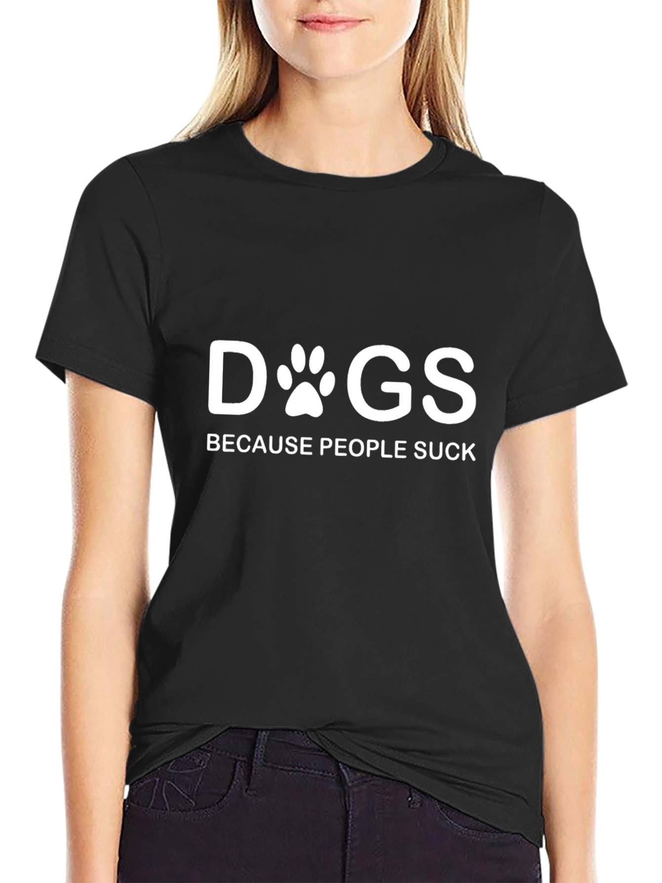Dogs Because People Suck Graphic T-Shirt