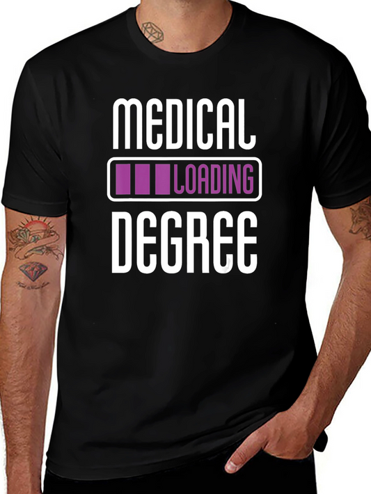 Medical Degree Loading T-Shirt - Black Novelty Tee