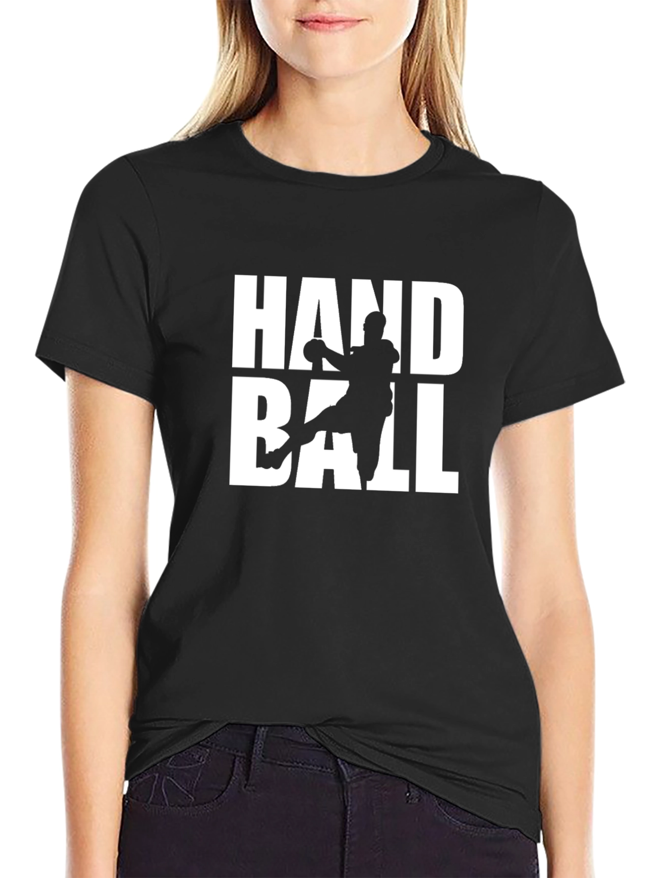 Handball Graphic Tee - Sport Player Black T-Shirt