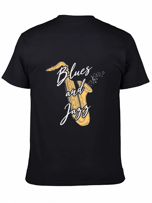 Blues and Jazz Saxophone Graphic T-Shirt