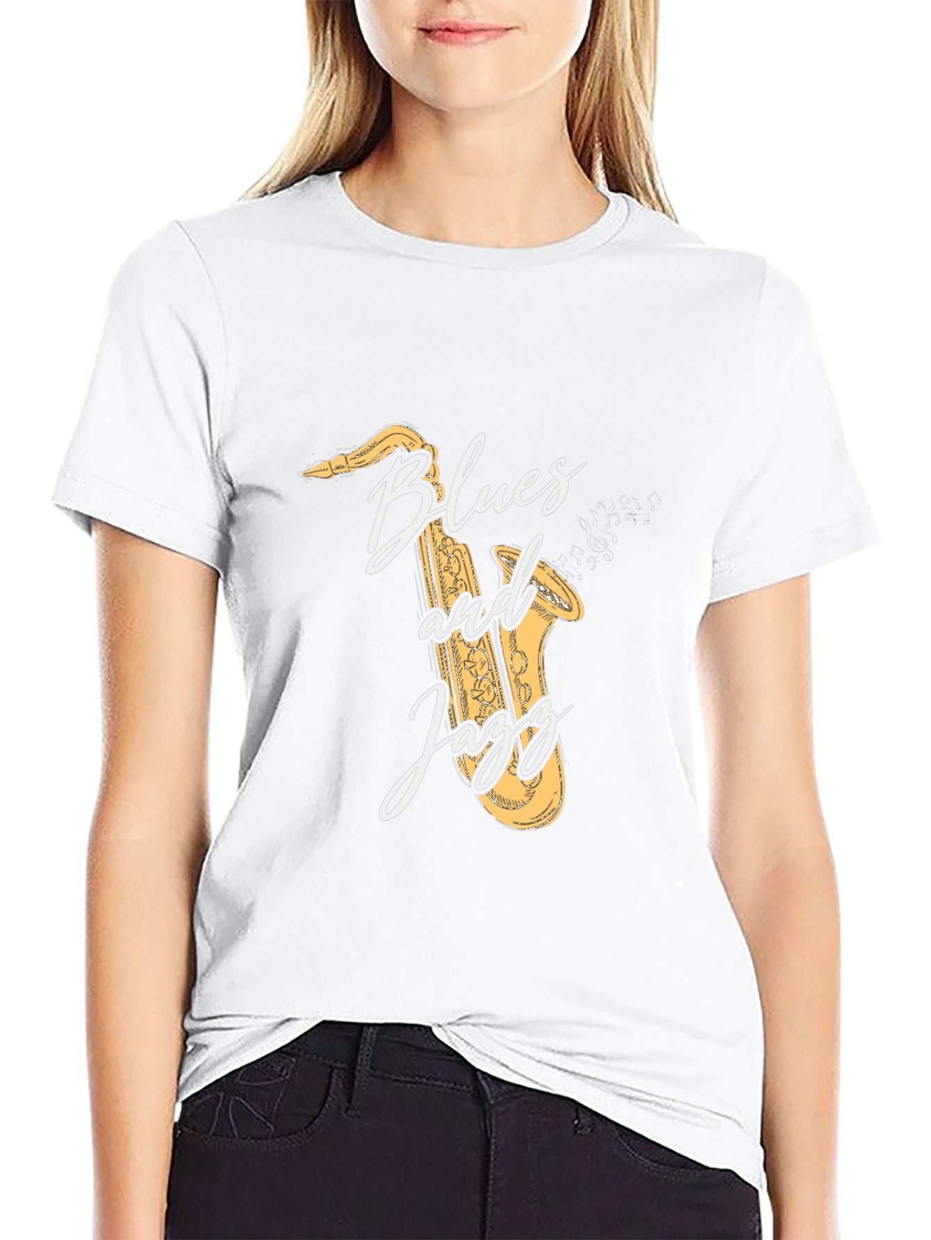 Blues and Jazz Saxophone Graphic T-Shirt
