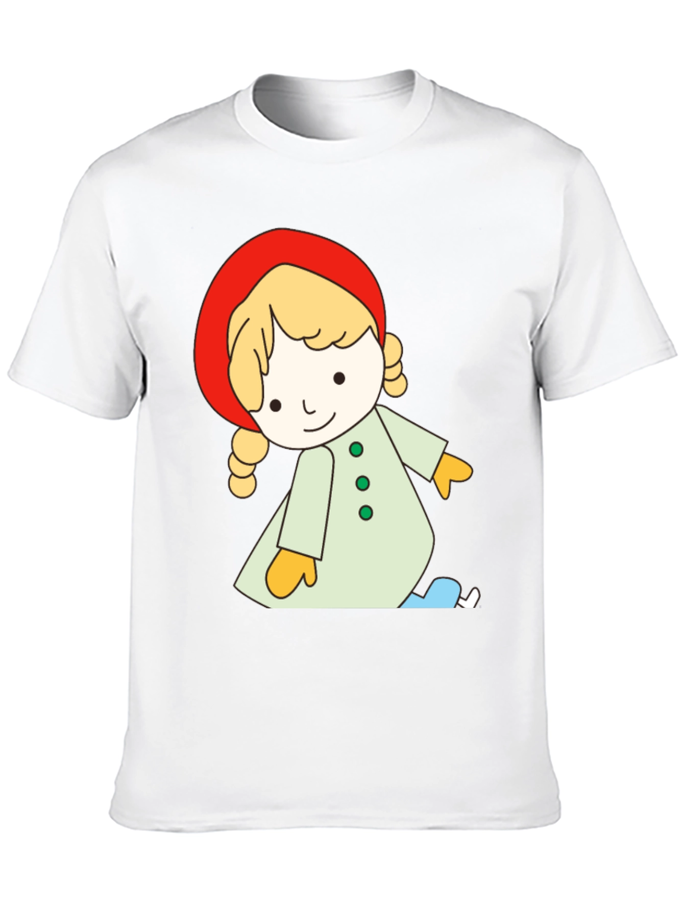 Cartoon Girl Black T-Shirt Unique Design