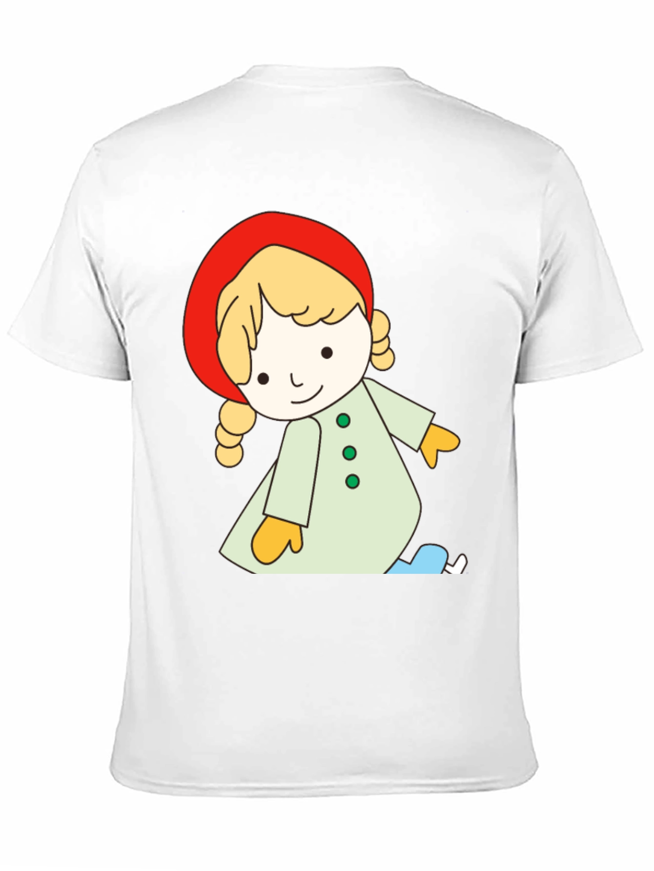 Cartoon Girl Black T-Shirt Unique Design