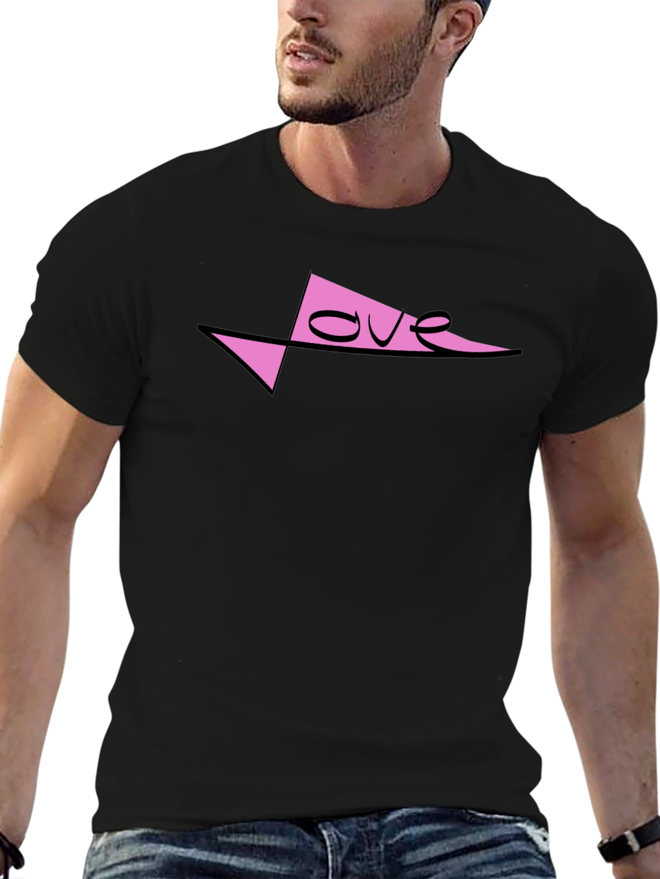 Love Graphic Print Mens Black T-Shirt