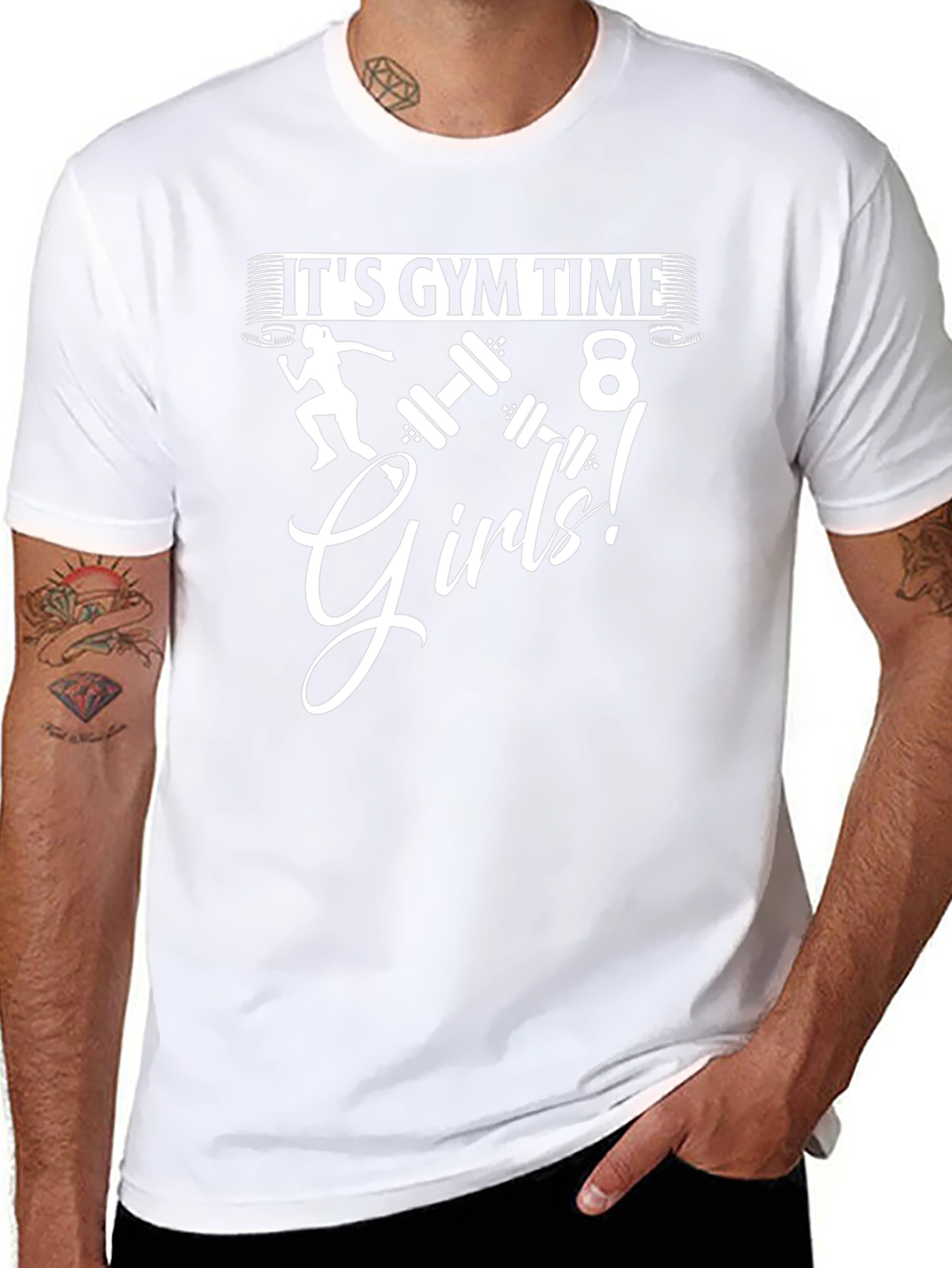 Its Gym Time Girls! Black Graphic T-Shirt
