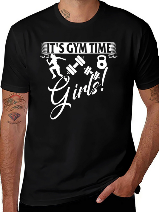Its Gym Time Girls! Black Graphic T-Shirt