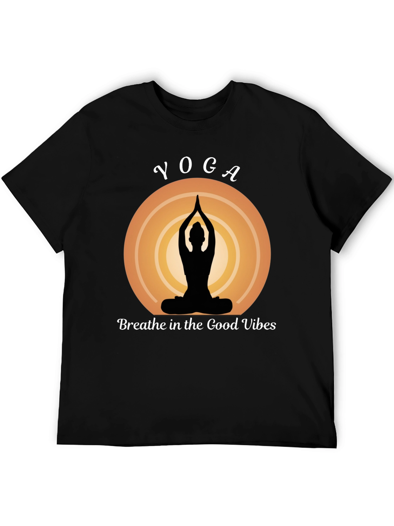 Yoga Vibes Graphic Tee - Breathe Good Vibes