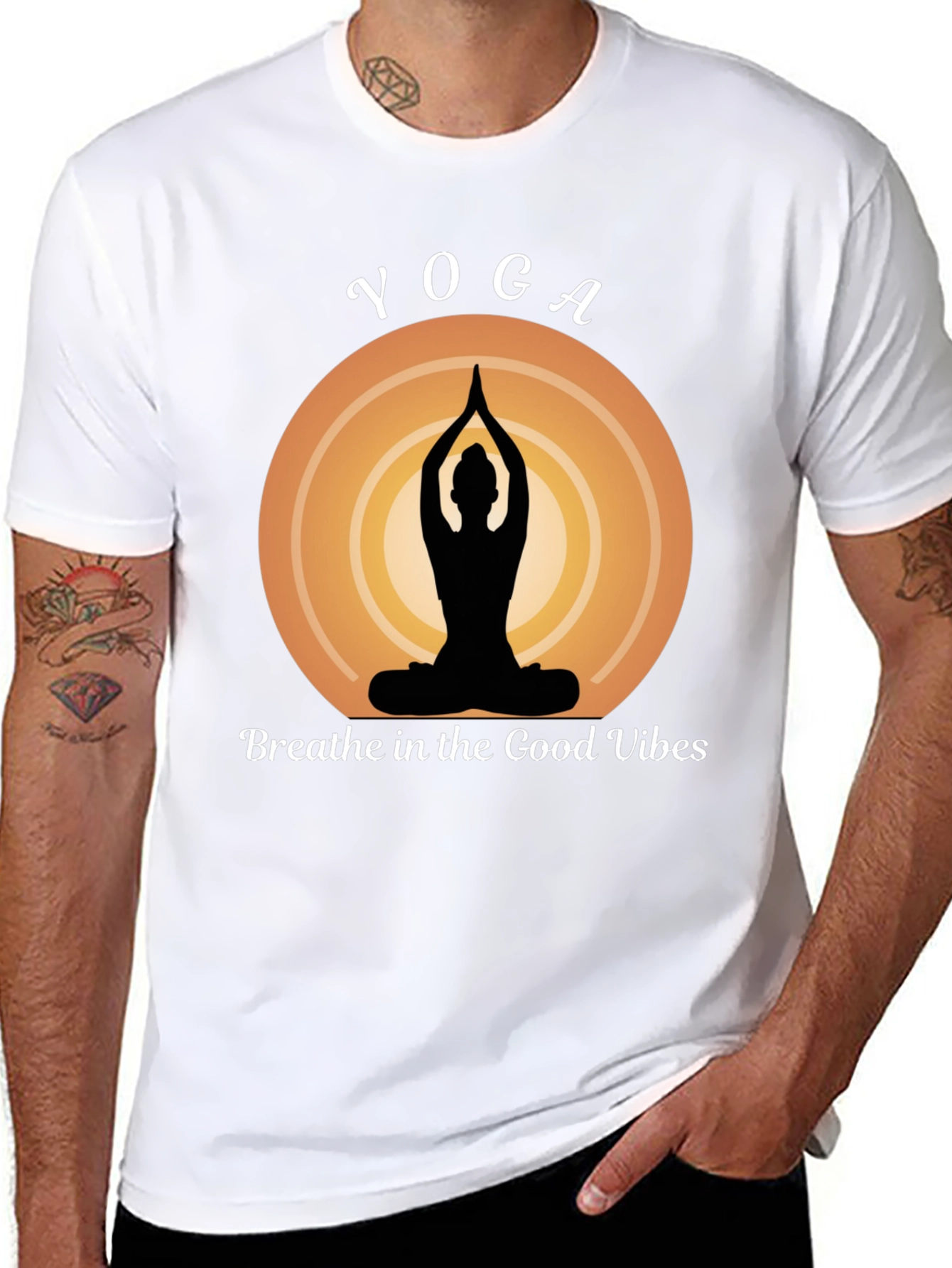 Yoga Vibes Graphic Tee - Breathe Good Vibes