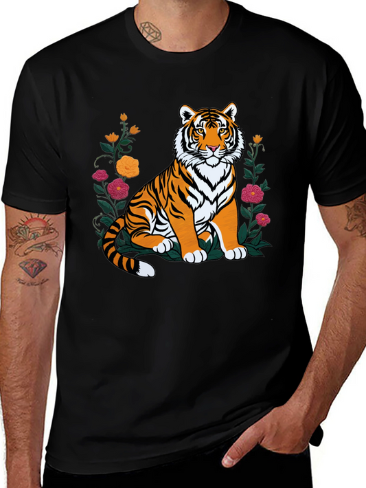 Floral Tiger Graphic Tee - Stylish Comfort