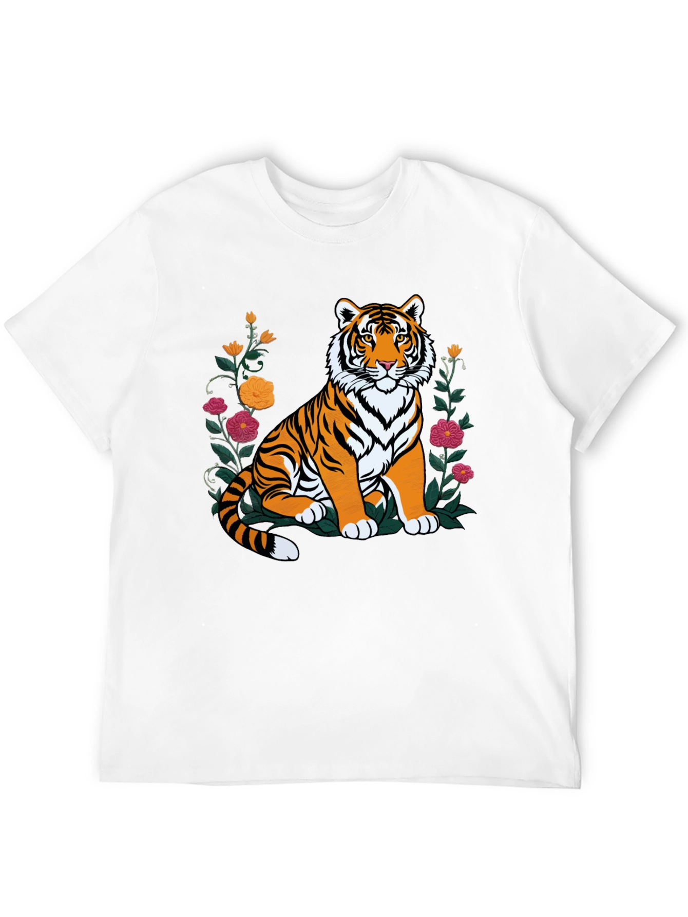 Floral Tiger Graphic Tee - Stylish Comfort