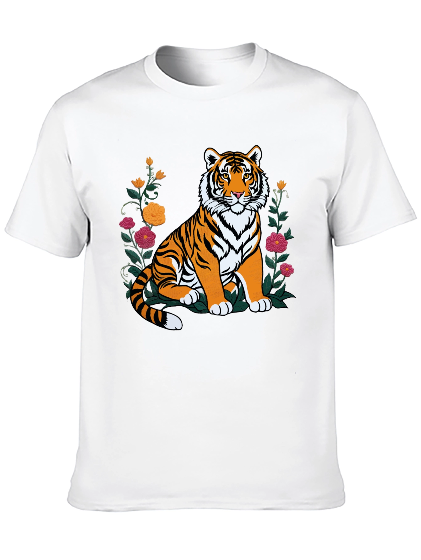 Floral Tiger Graphic Tee - Stylish Comfort