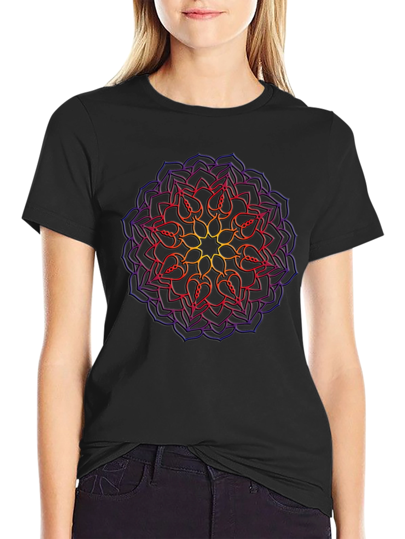 Mandala Graphic Black T-Shirt - Casual Style