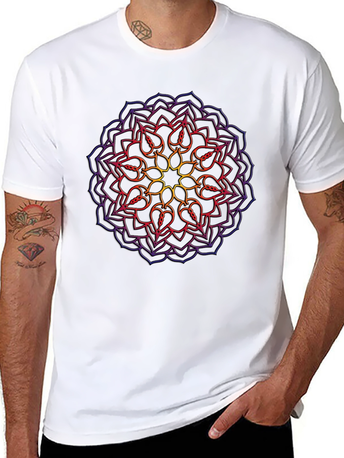 Mandala Graphic Black T-Shirt - Casual Style