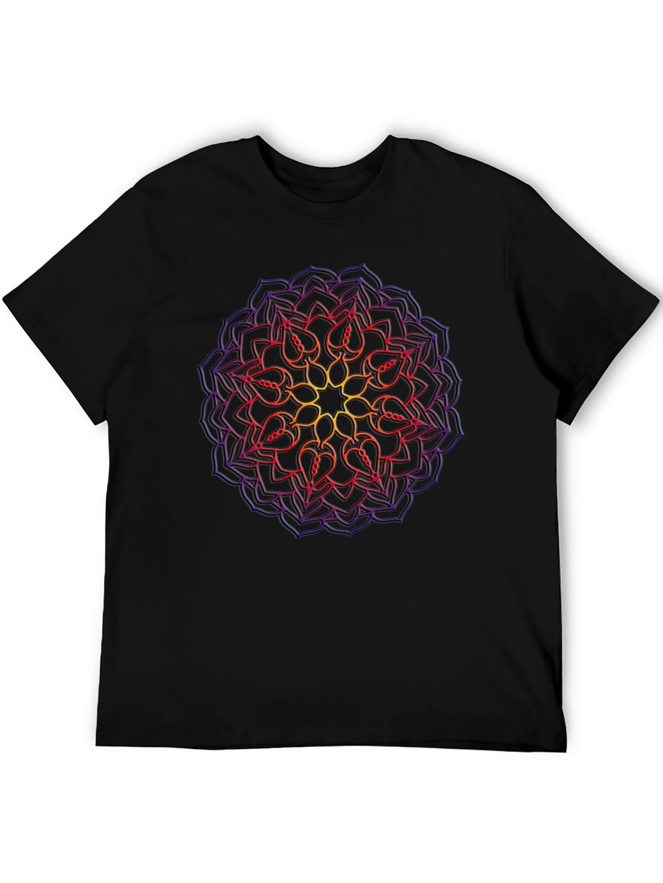 Mandala Graphic Black T-Shirt - Casual Style