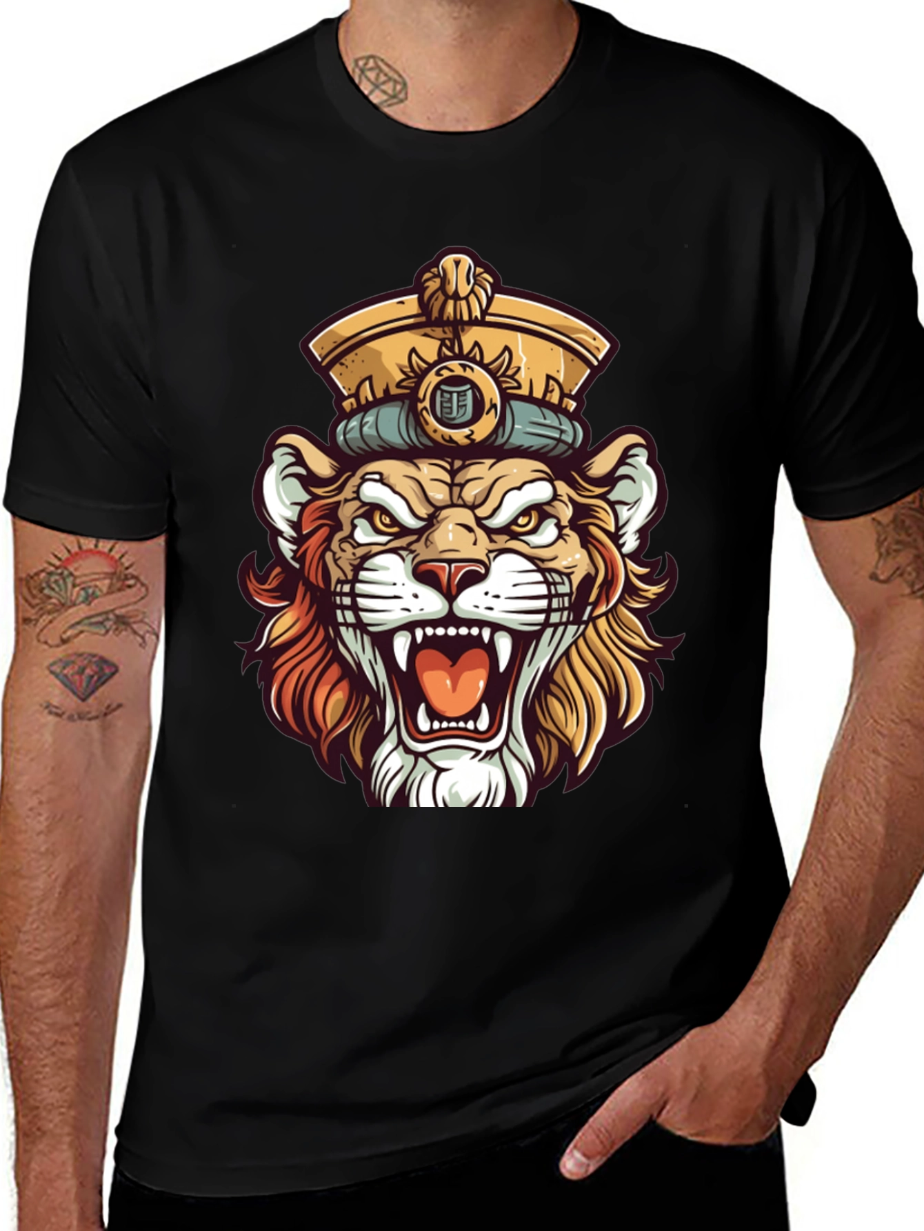 King Lion Graphic T-Shirt - Unique Animal Design