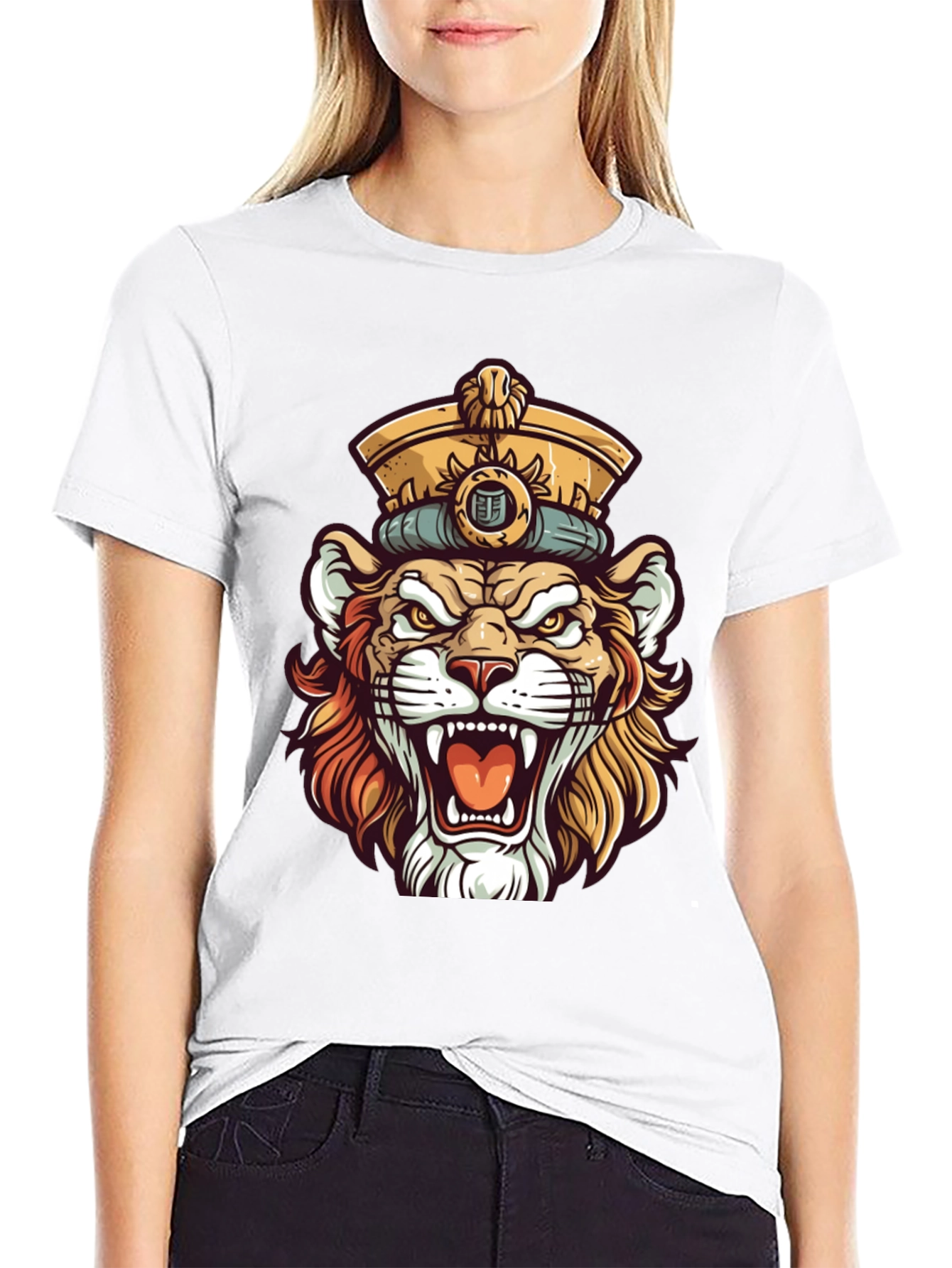 King Lion Graphic T-Shirt - Unique Animal Design