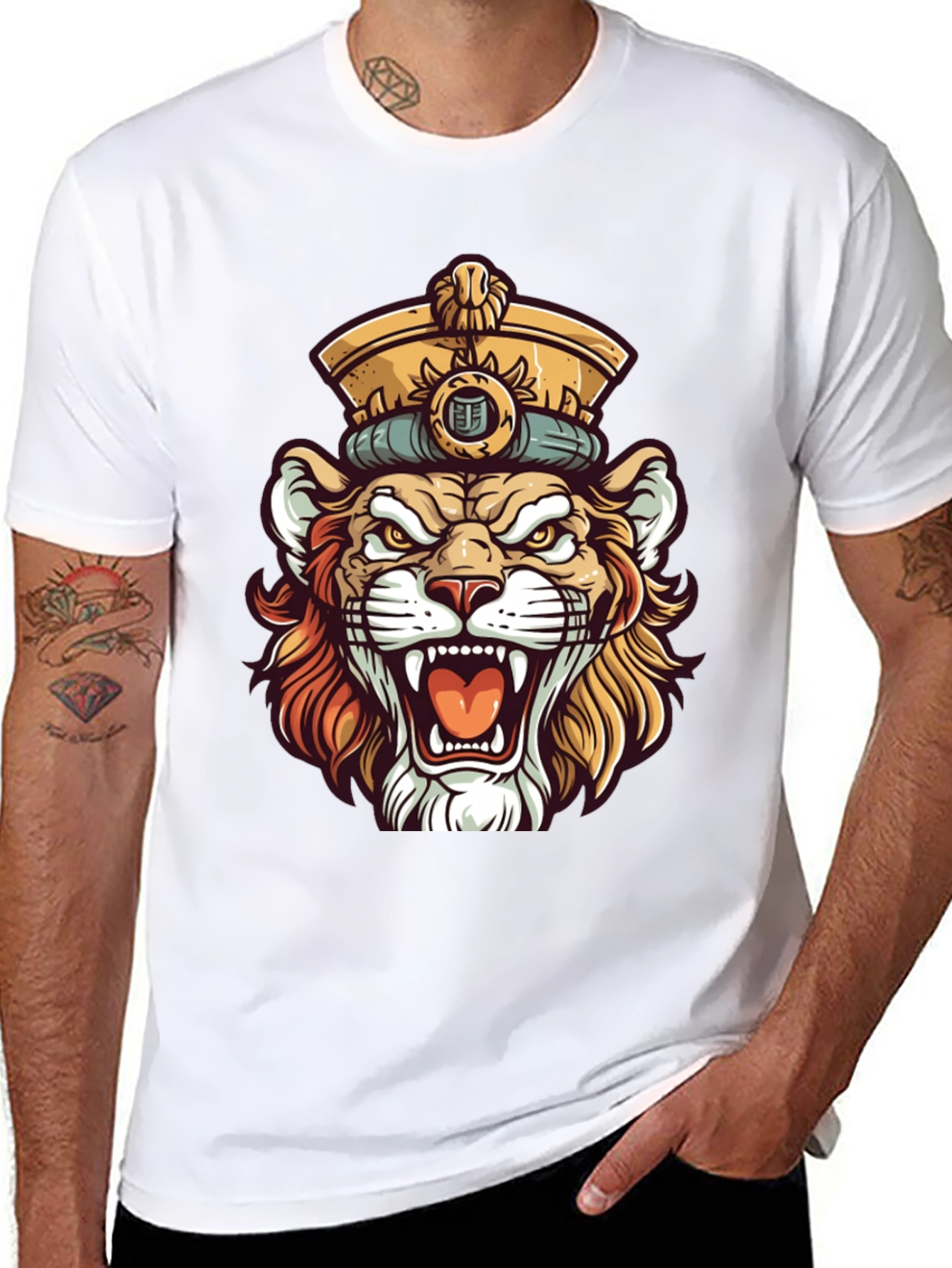 King Lion Graphic T-Shirt - Unique Animal Design