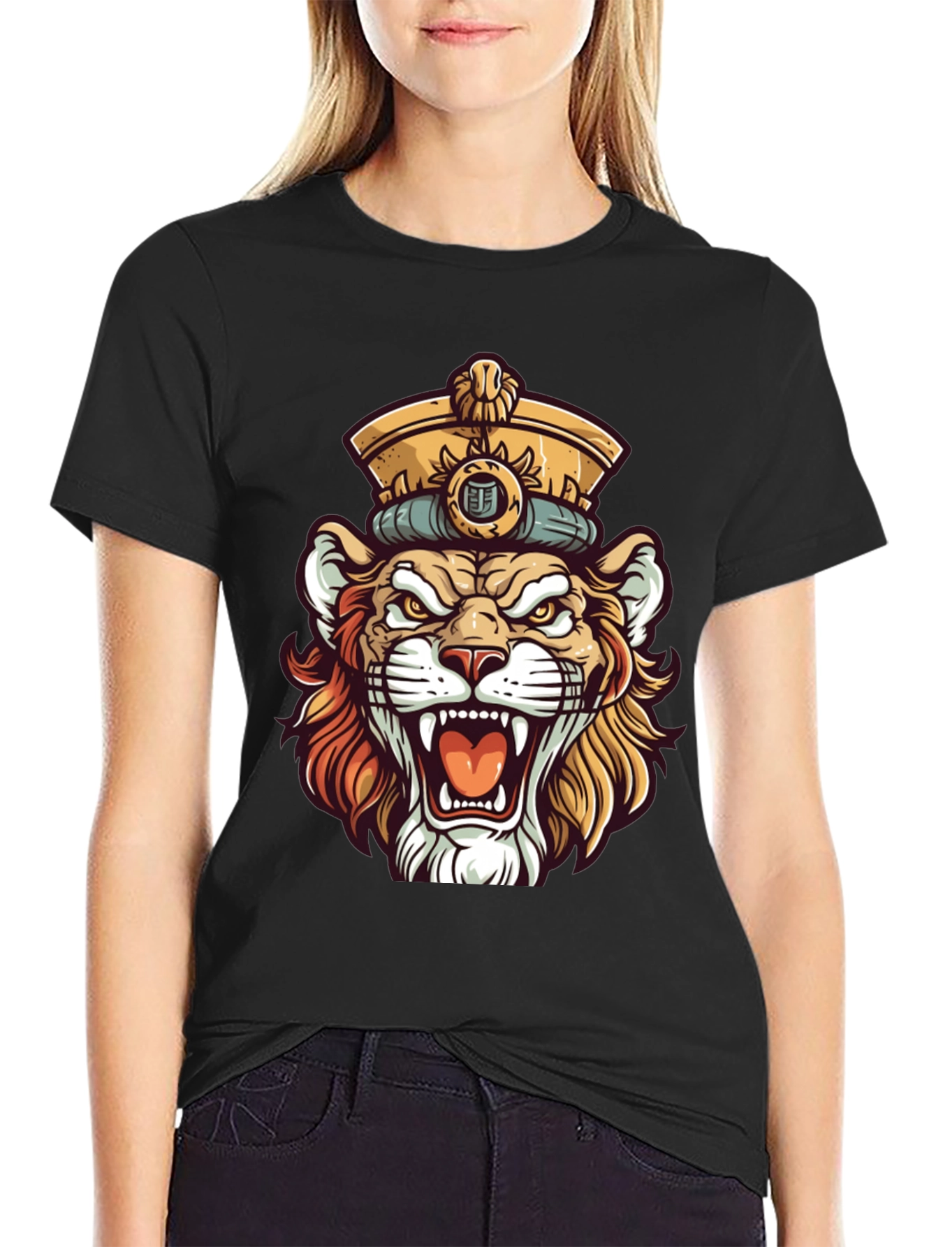 King Lion Graphic T-Shirt - Unique Animal Design
