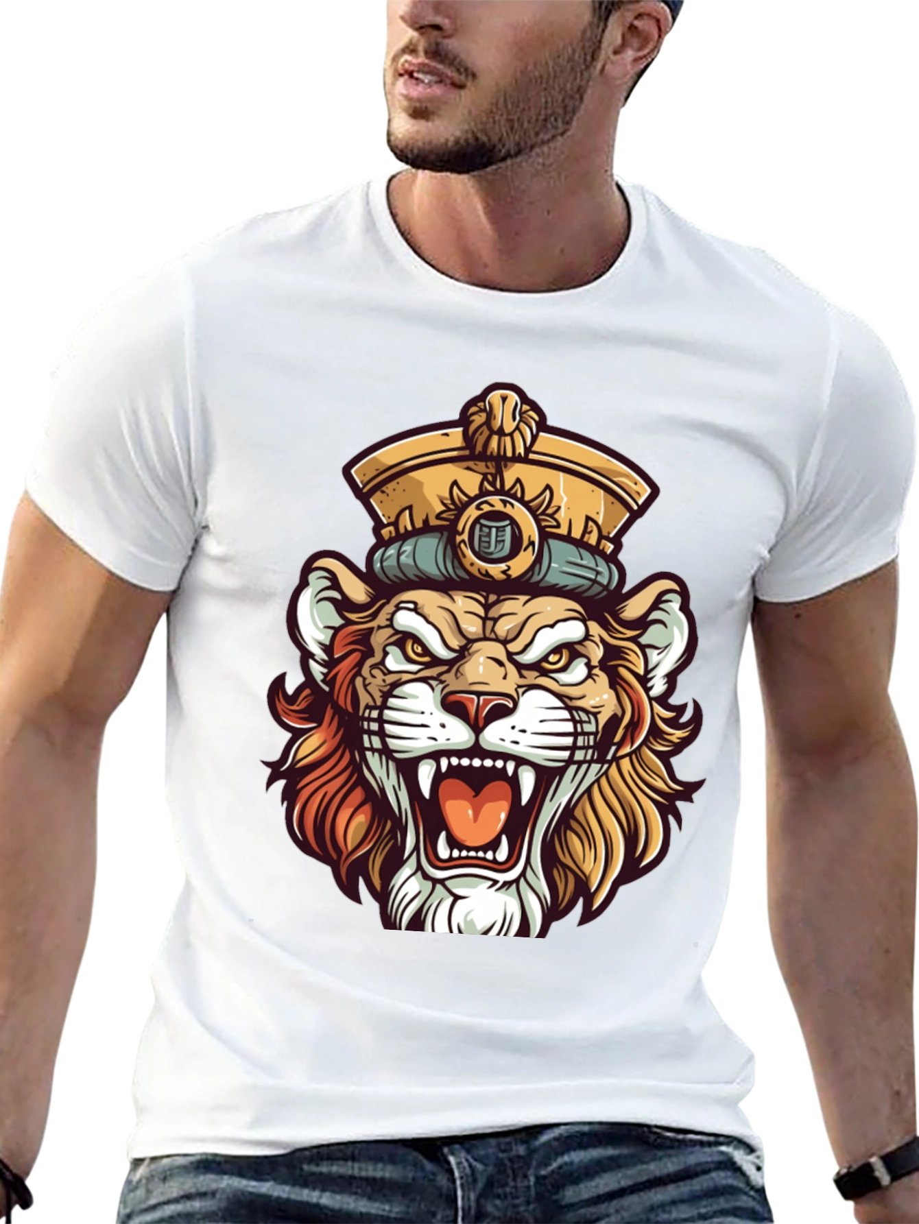 King Lion Graphic T-Shirt - Unique Animal Design