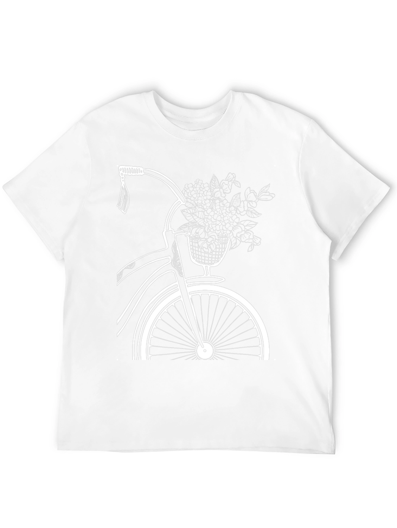 Black Bicycle and Flower Graphic Tee