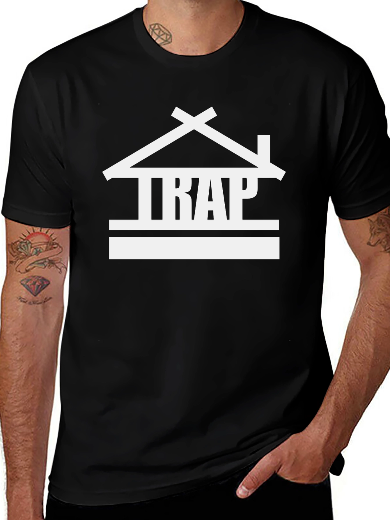 Trap House Graphic Tee - Stylish Black T-Shirt