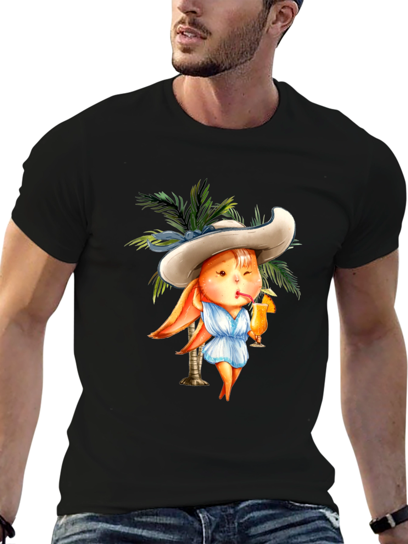 Tropical Bunny T-Shirt - Summer Vacation Vibes