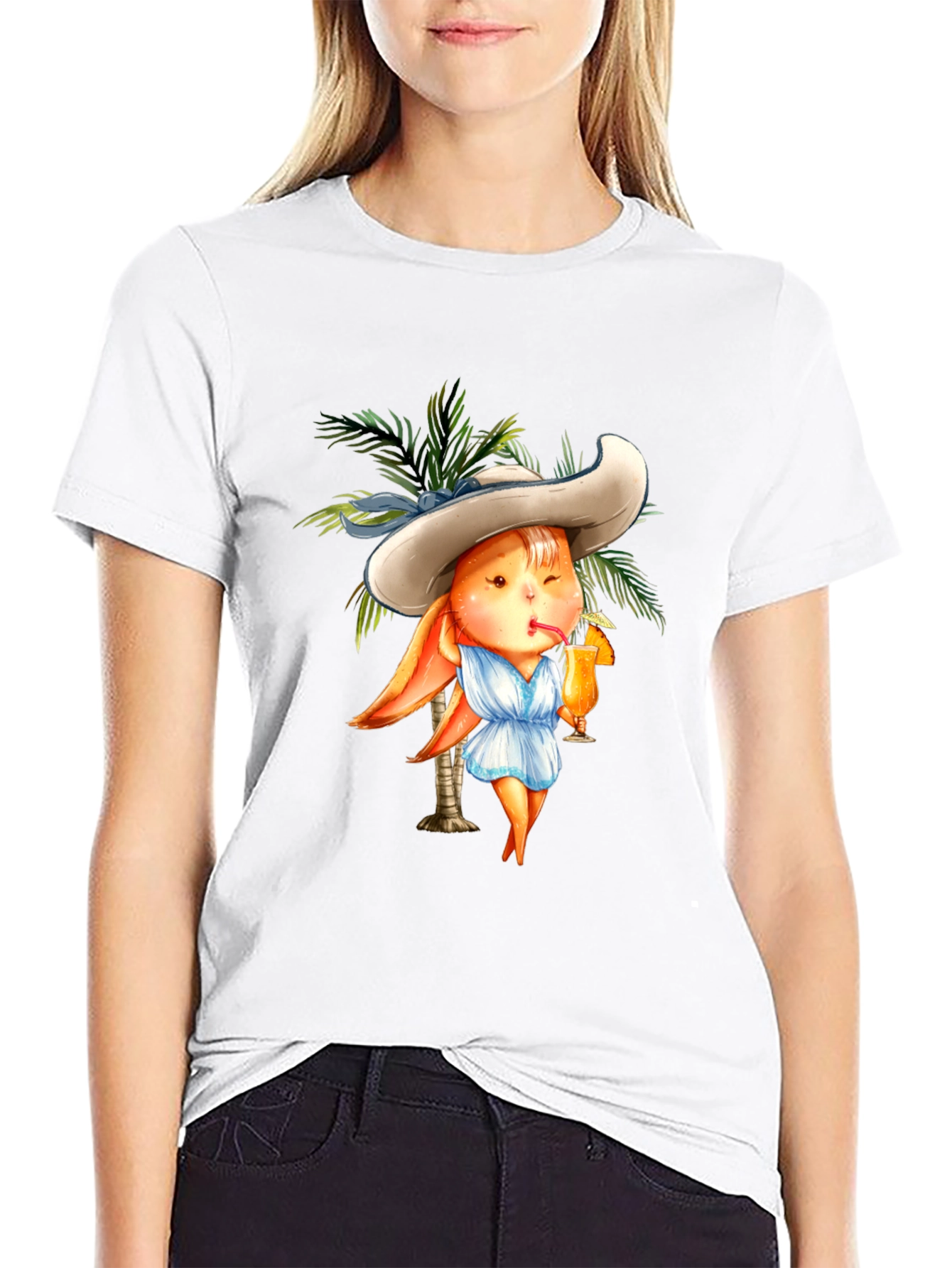 Tropical Bunny T-Shirt - Summer Vacation Vibes