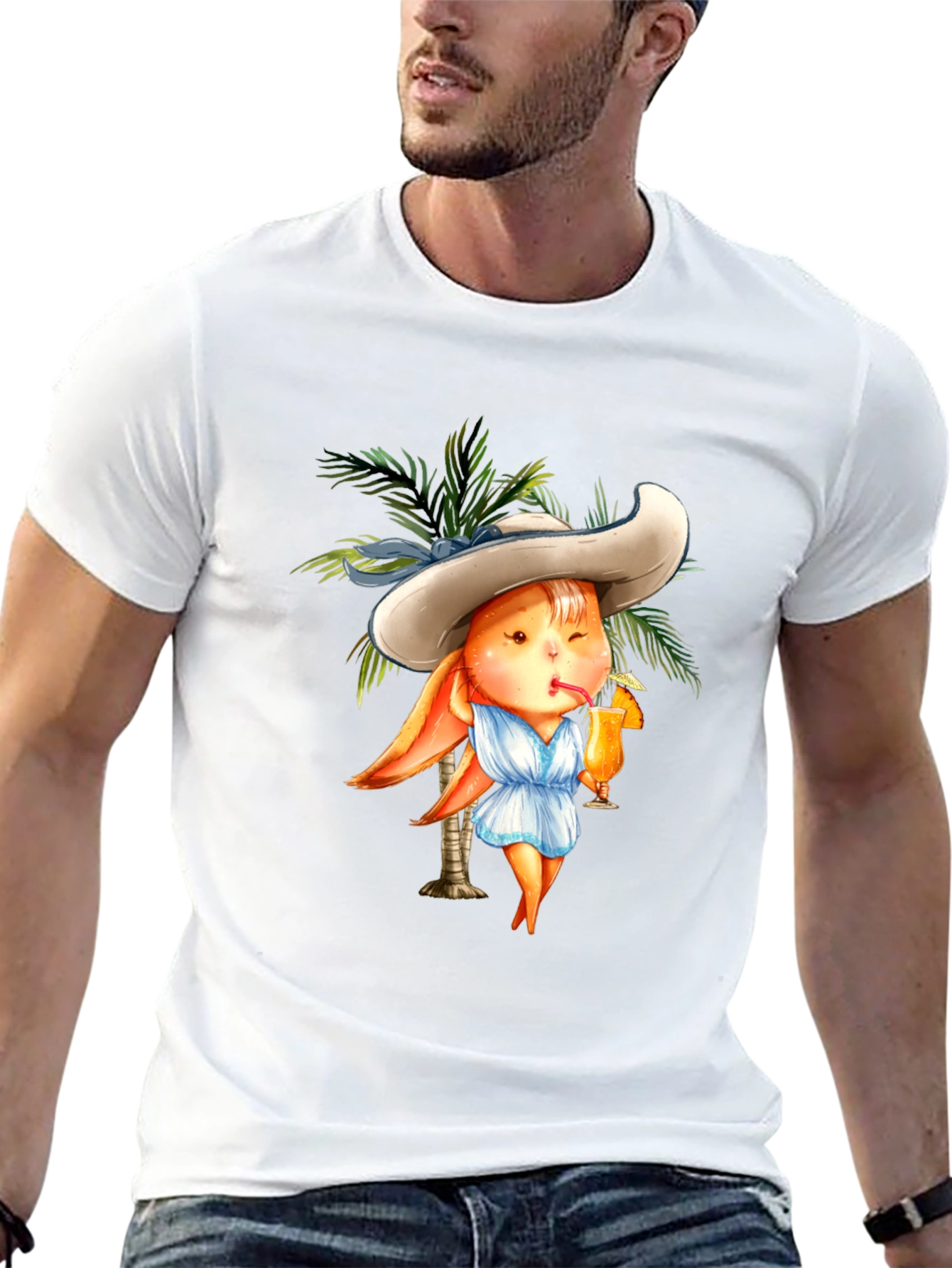 Tropical Bunny T-Shirt - Summer Vacation Vibes